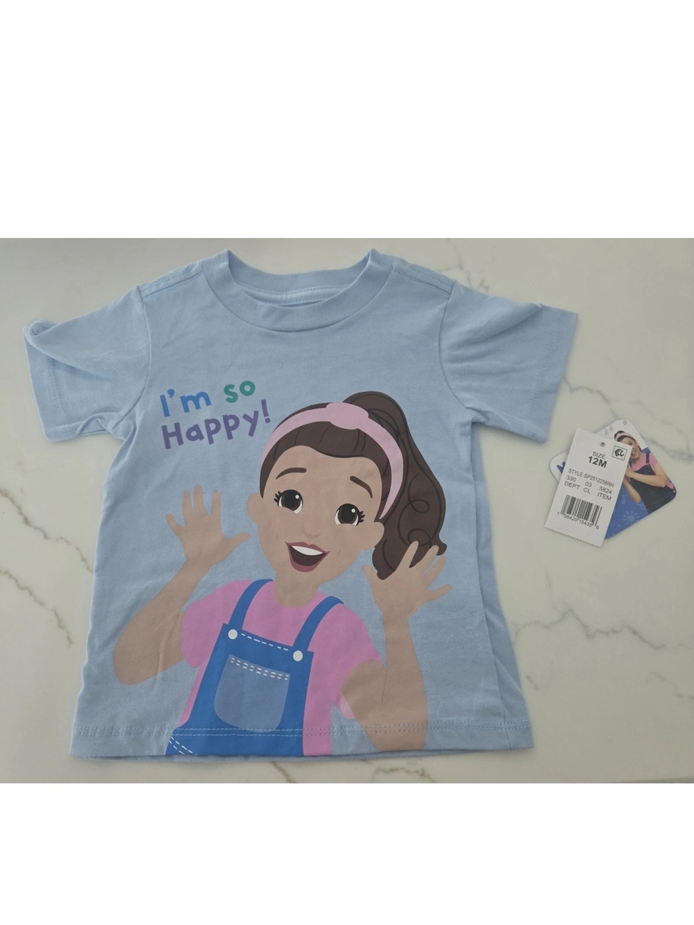 Ms. Rachel I'm So Happy Blue Tee Shirt Baby Size 12 Months NWT NEW